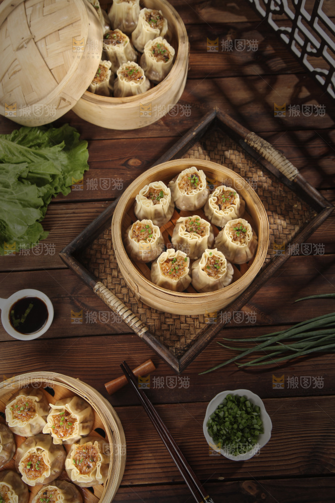 一笼鲜肉烧麦