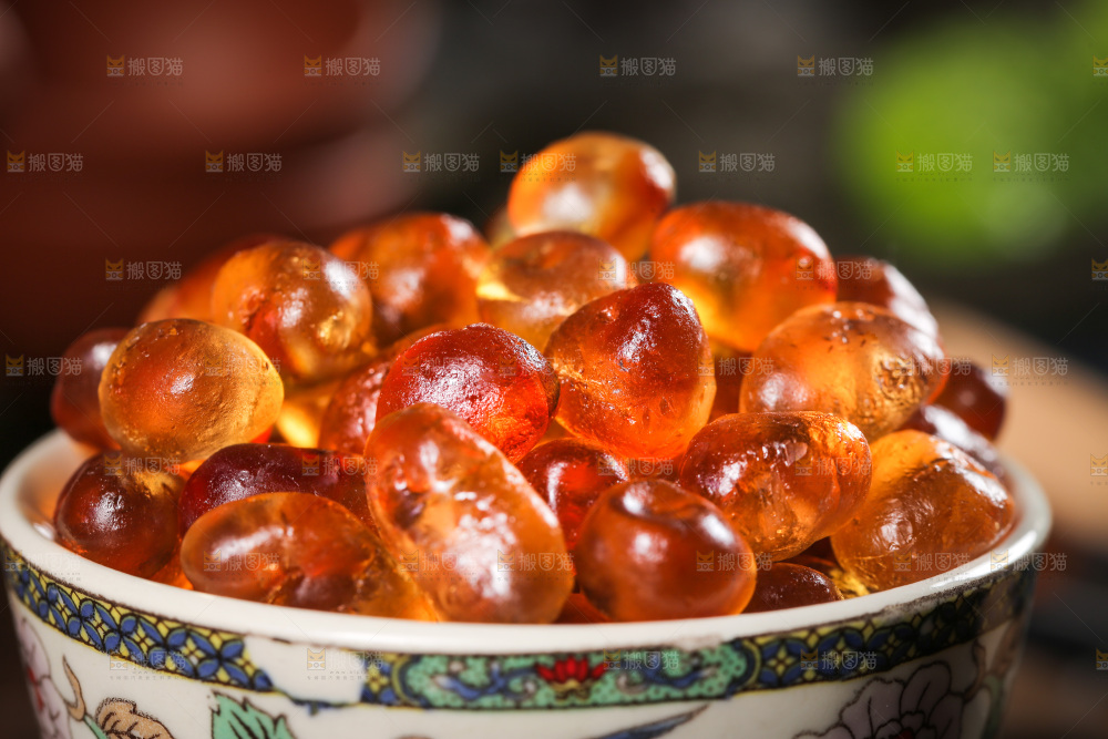 一碗桃胶特写