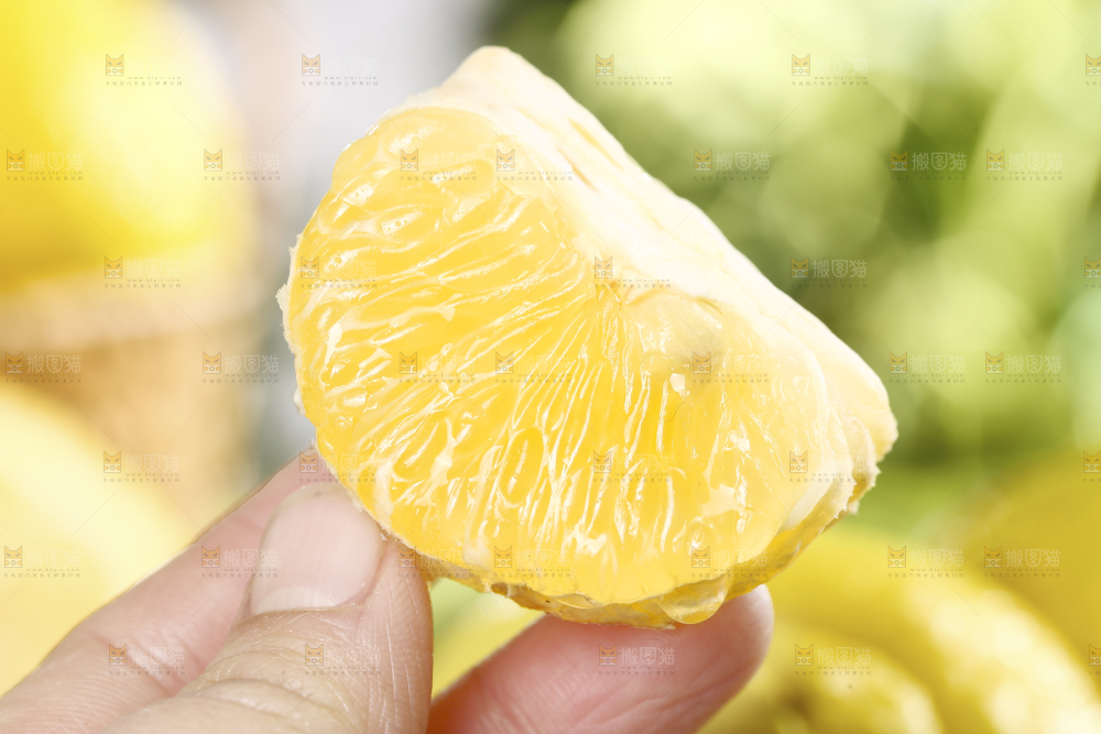 手拿贡柚果肉