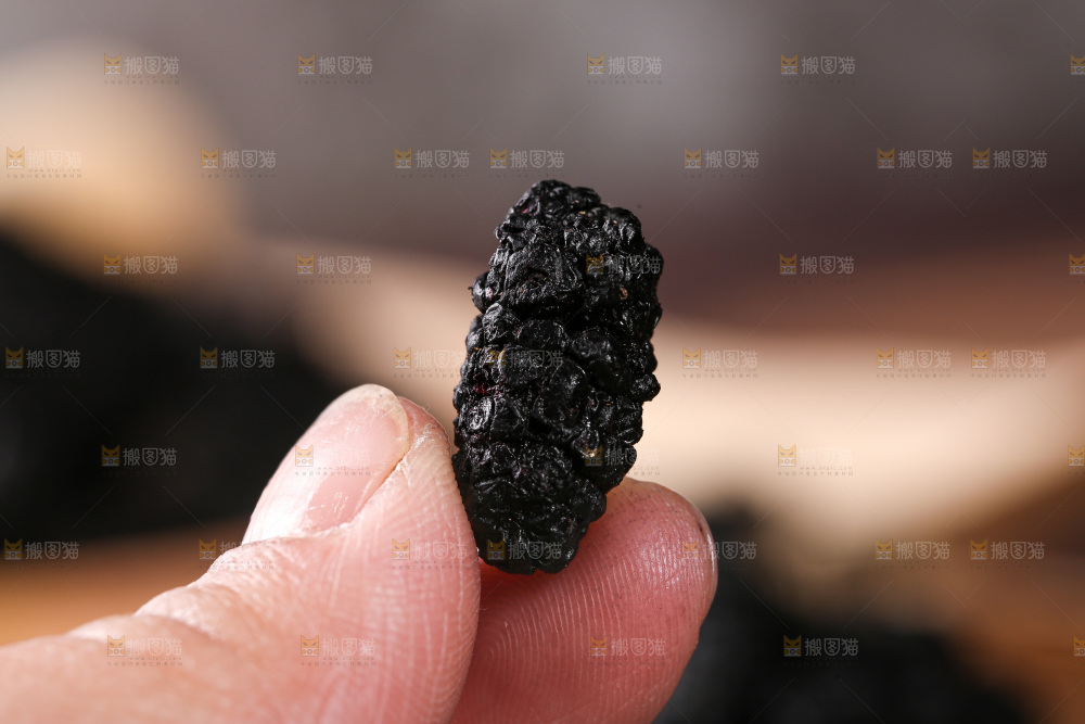 手里拿着桑葚干