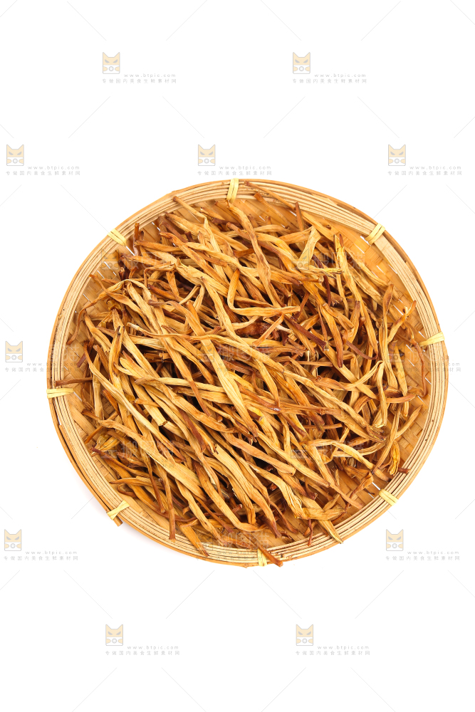 白底上的一篮干黄花