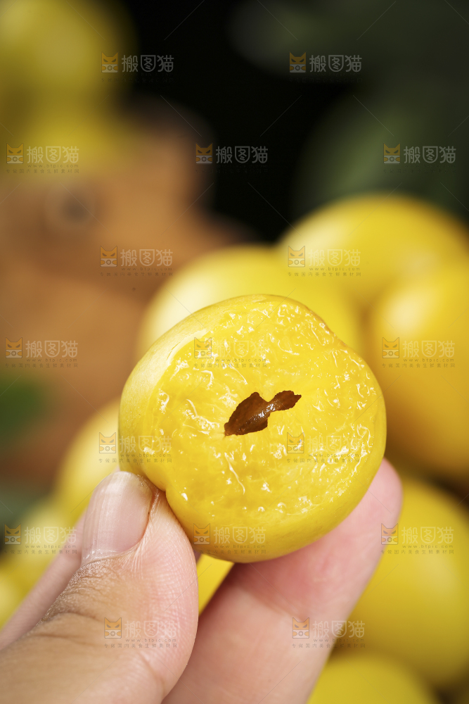手上拿着的小白杏