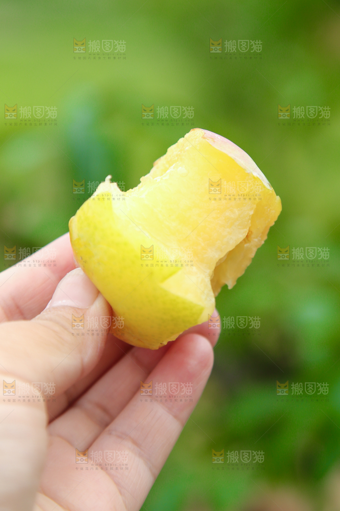 手上拿着李子