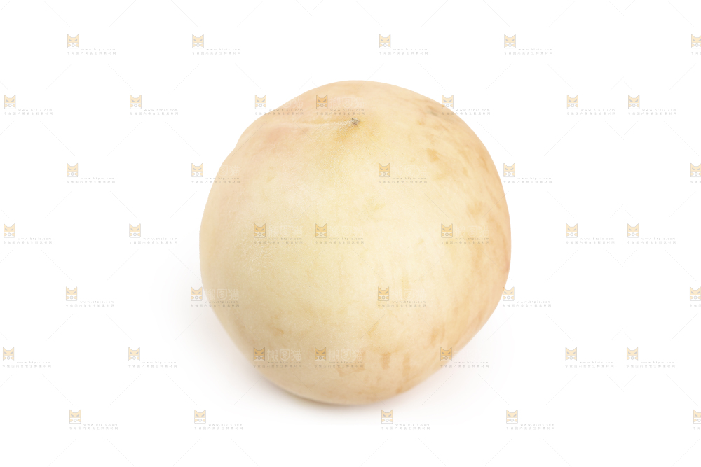 白底上的奶油白桃