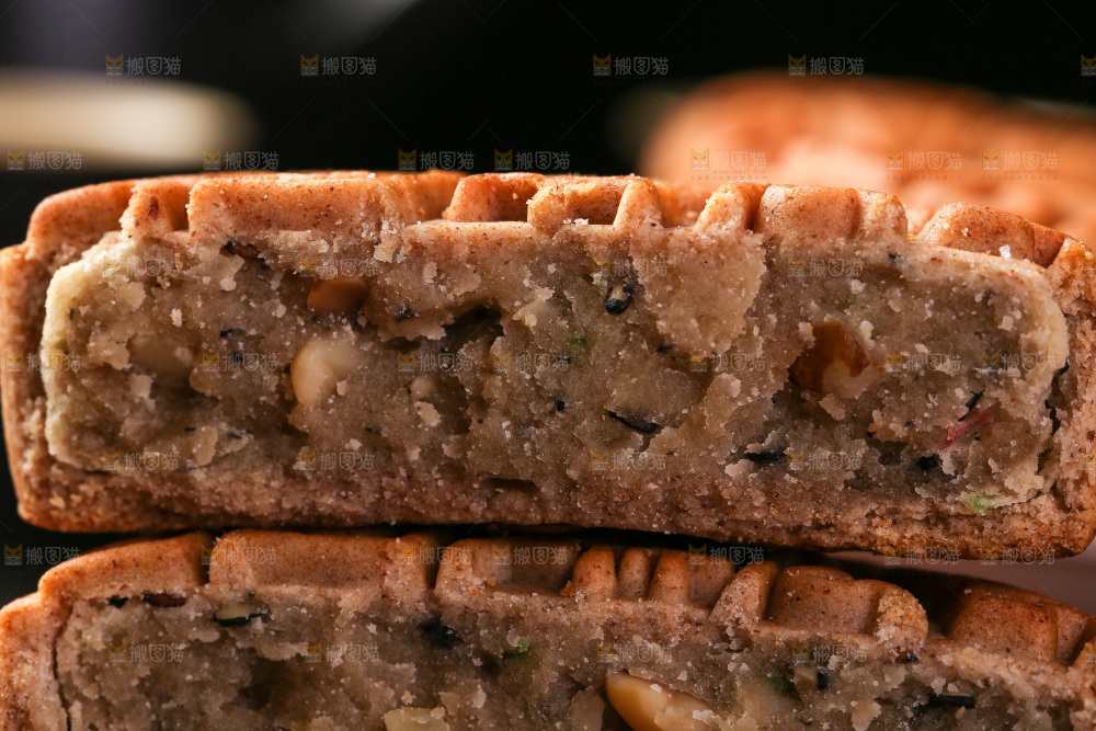 荞麦五仁月饼纹理