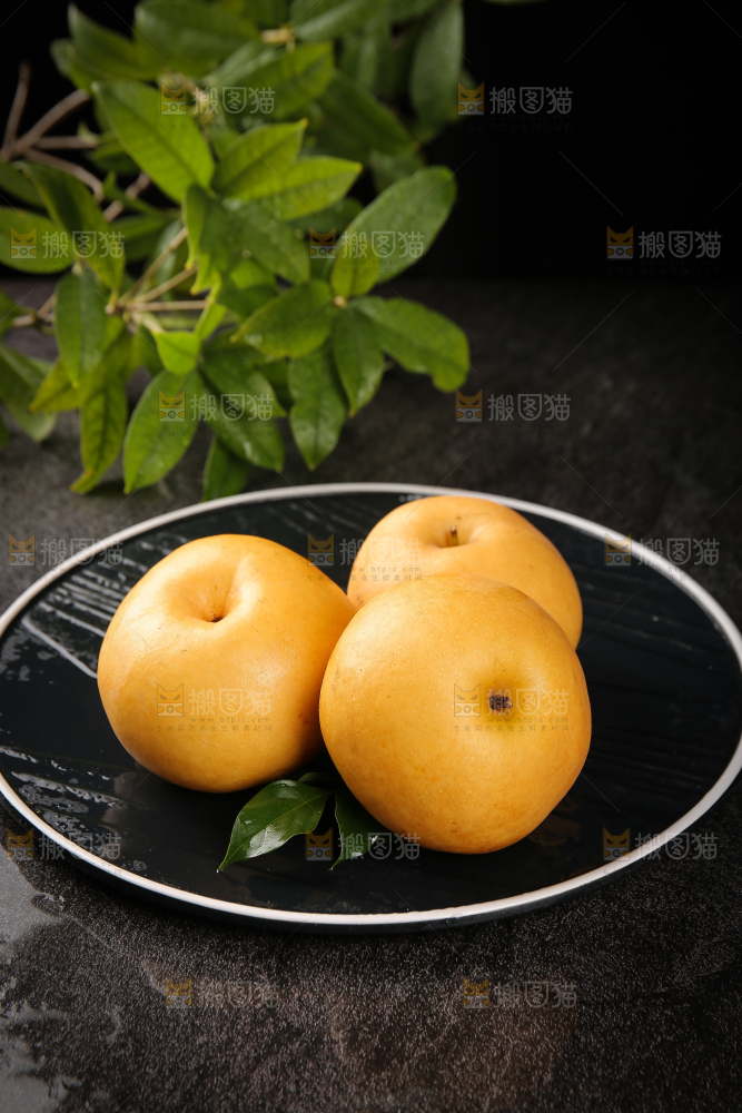 黑底上的秋月梨