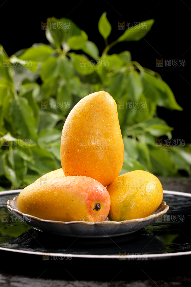 黑底上放着一盘新鲜台芒