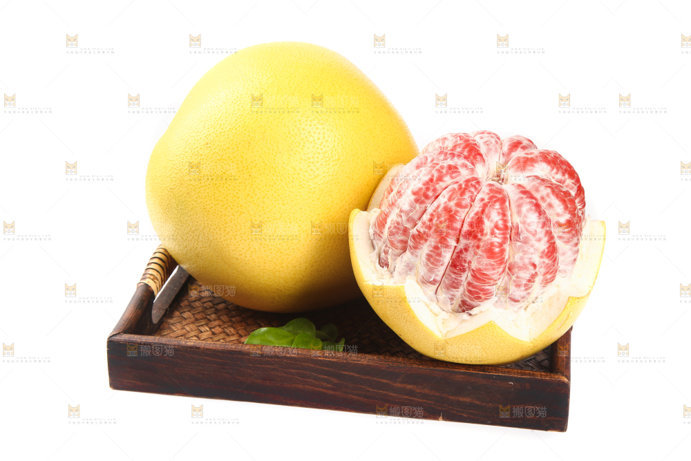 木盘里的蜜柚