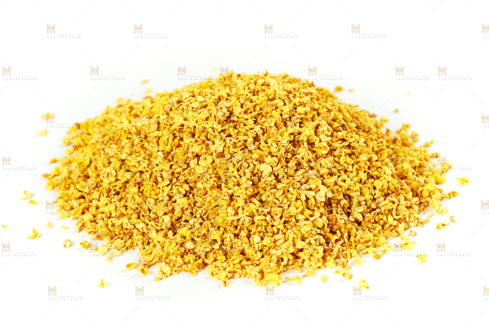 白底上一堆金桂花茶