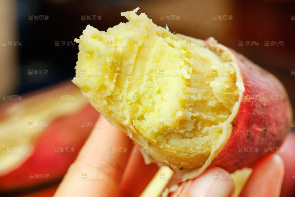 手里拿着黃心地瓜