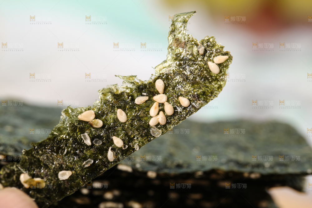 手里拿着夹心海苔