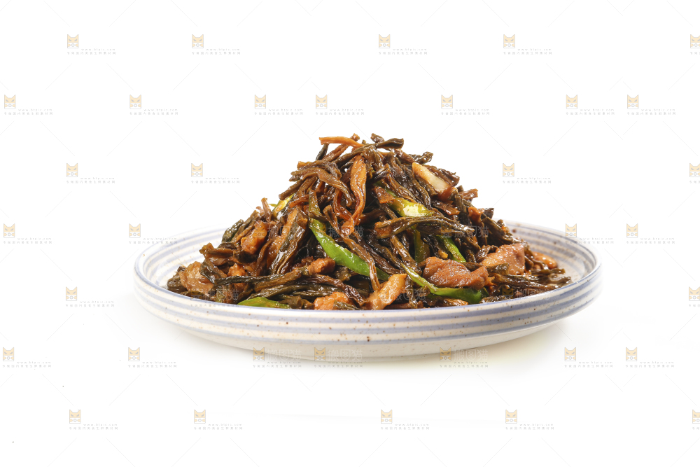 白底上的干豆角炒肉