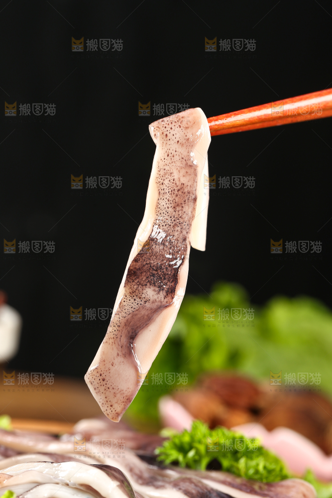 黑底上的鱿鱼