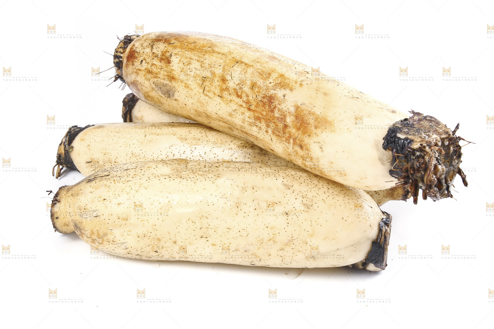 白底上放着莲藕