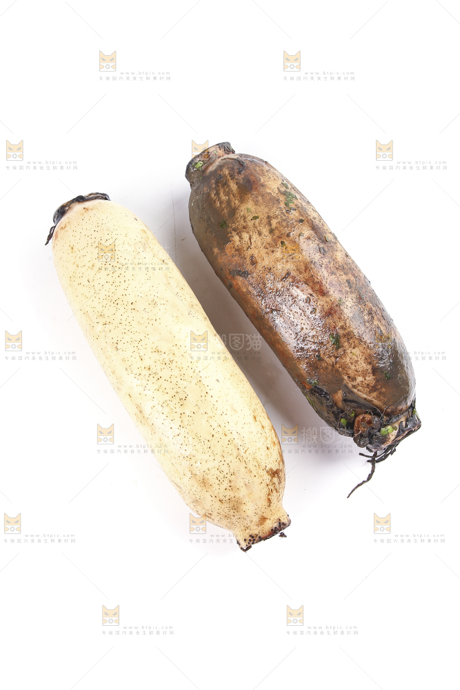 白底上放着莲藕