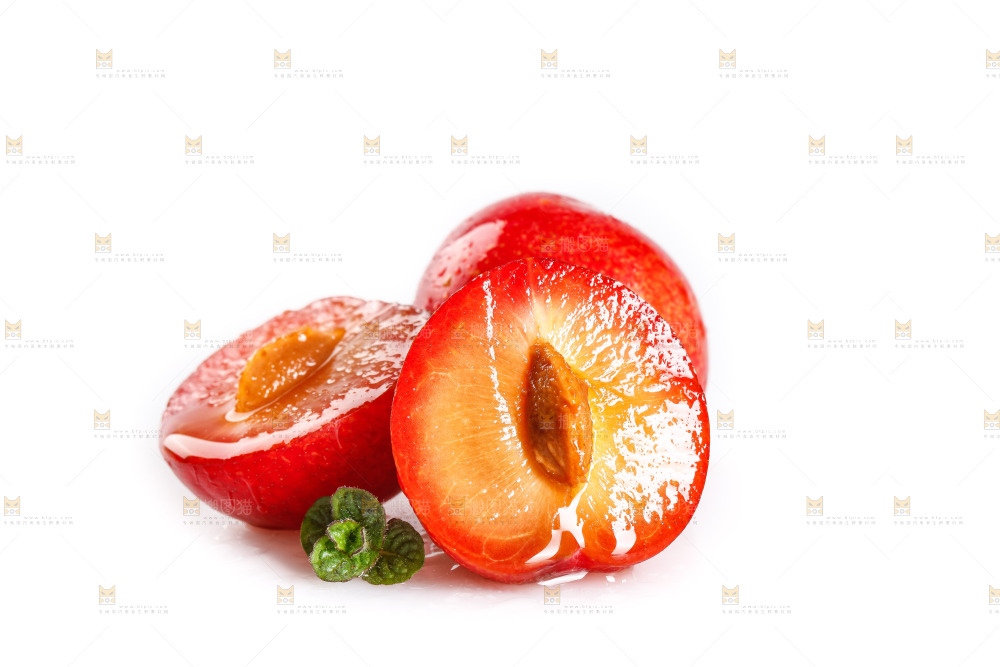 白底上的樱桃李