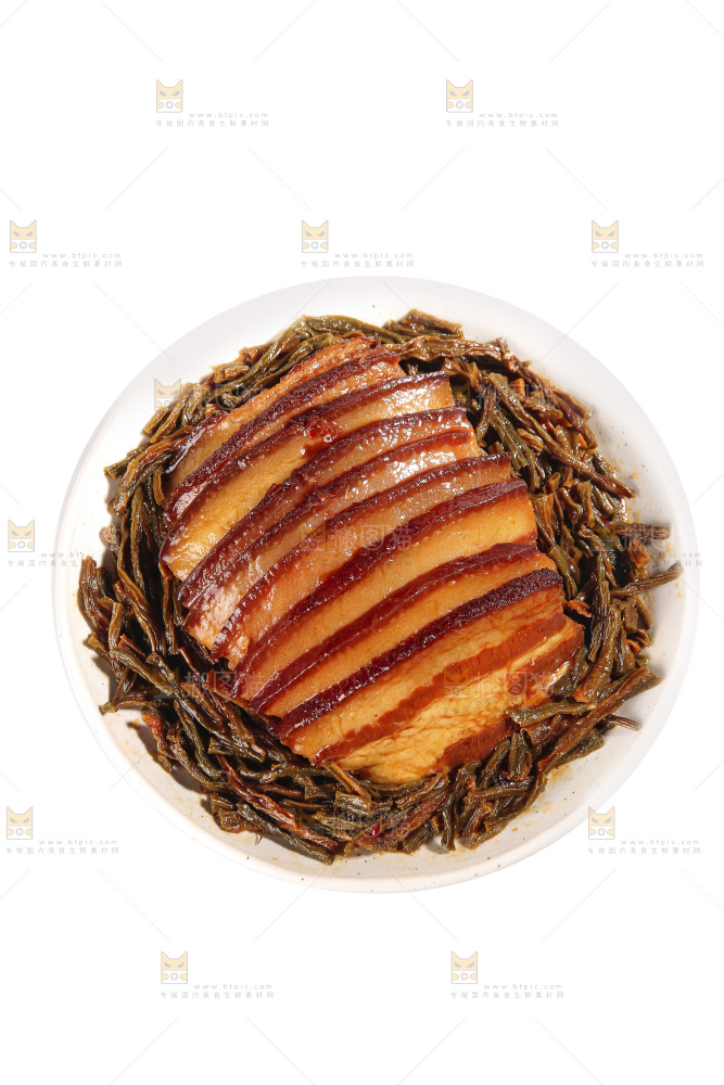 白底上的干豆角扣肉