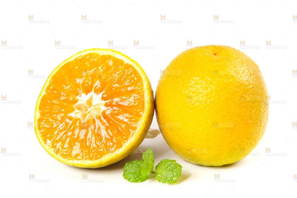 白底上放着的夏橙