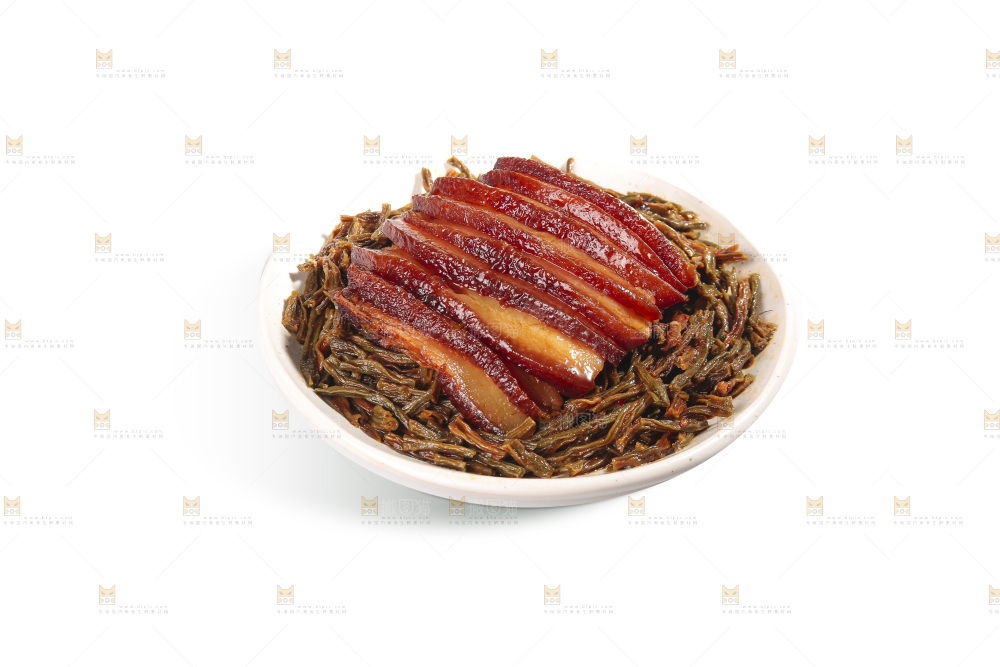 白底上的干豆角扣肉