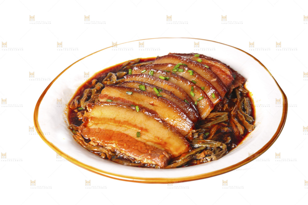 白底上的干豆角扣肉