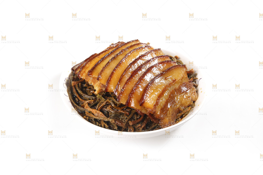 白底上的干豆角扣肉