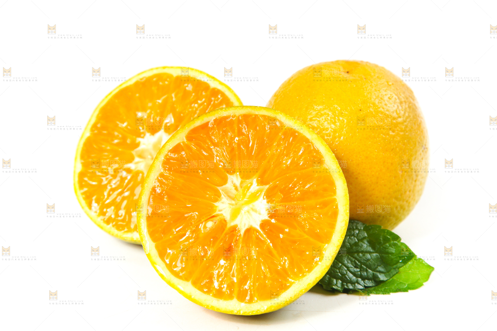 白底上放着的夏橙