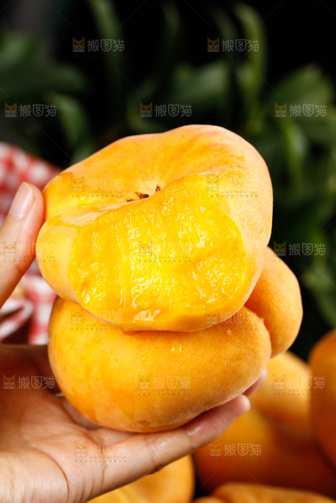 深底上的黄毛蟠桃