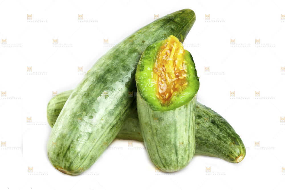 白底上的羊角蜜瓜