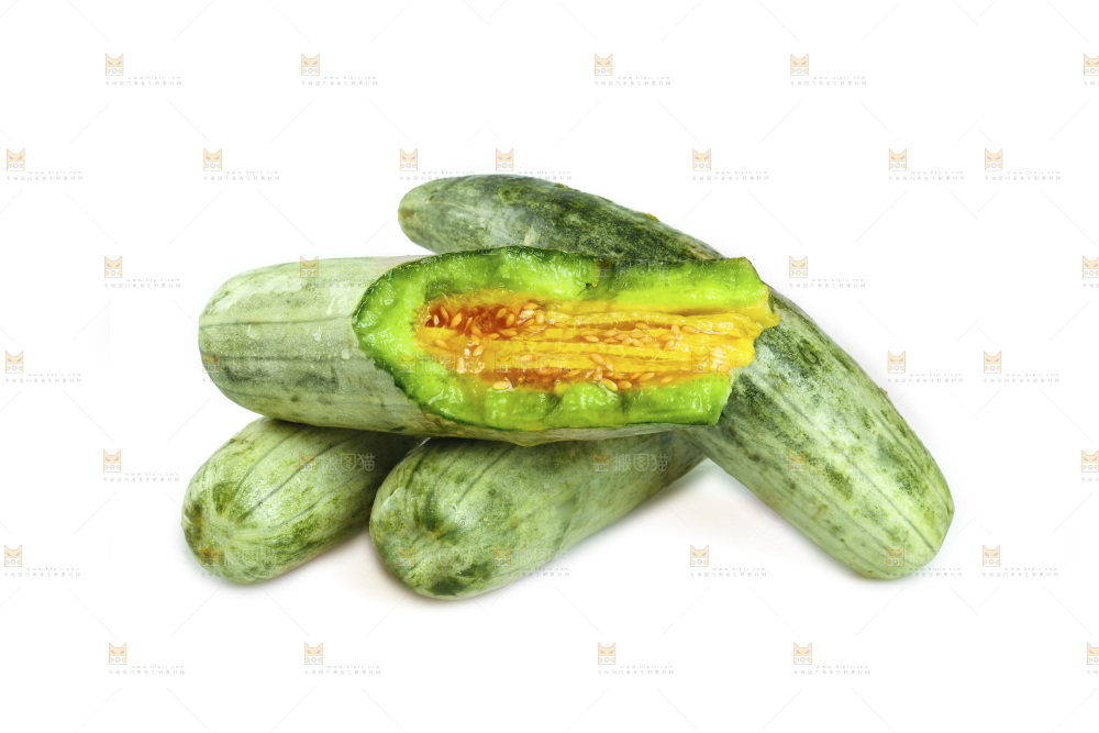 白底上的羊角蜜瓜