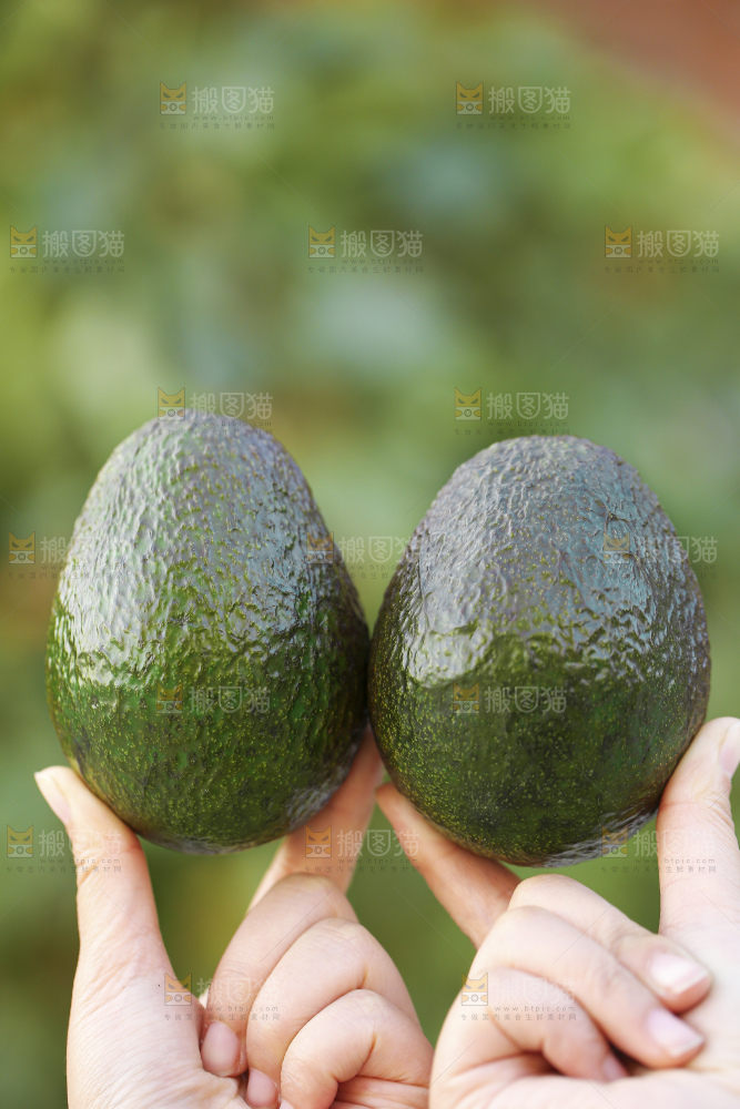 手里拿着秘鲁牛油果