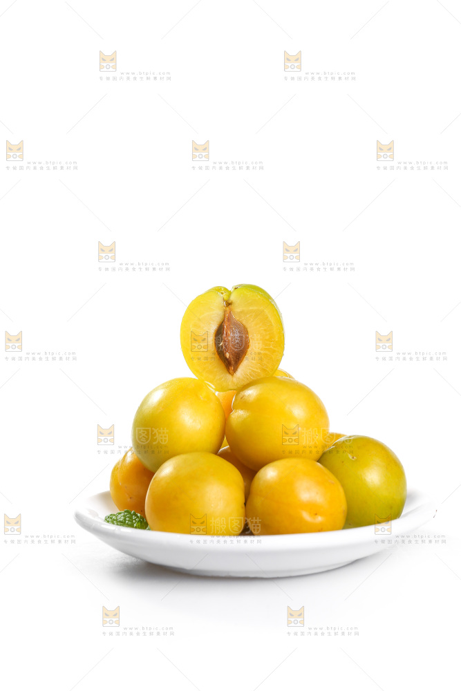 白底上的蜂糖李