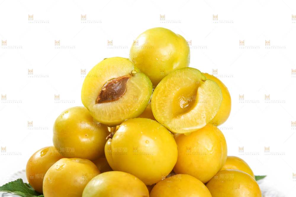 白底上的蜂糖李
