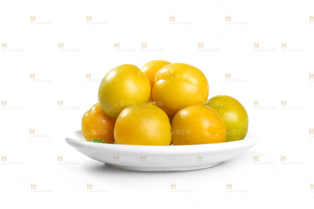 白底上的蜂糖李