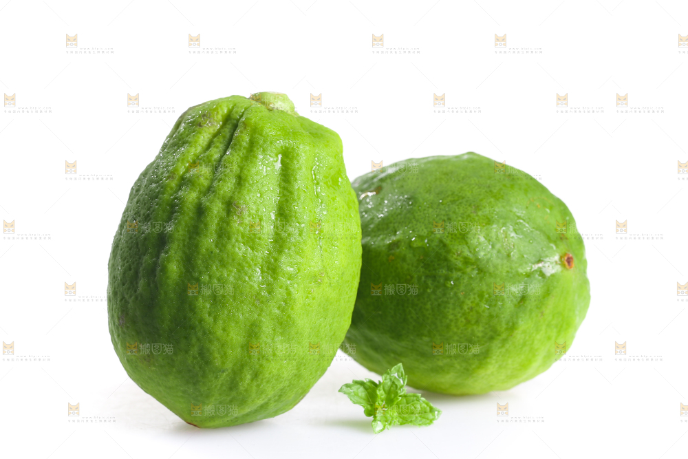 白底上的广东香水柠檬
