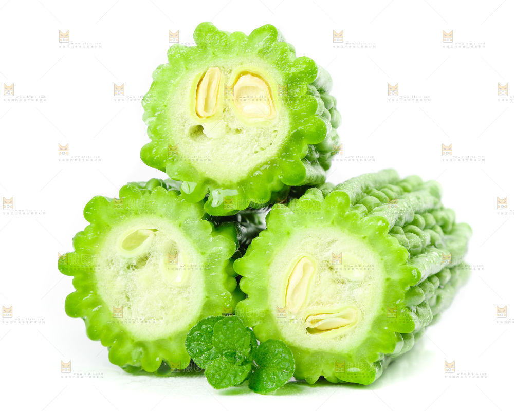 白底上的苦瓜