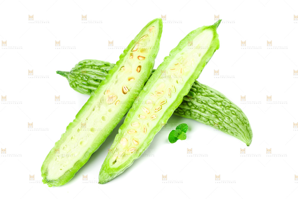白底上的苦瓜