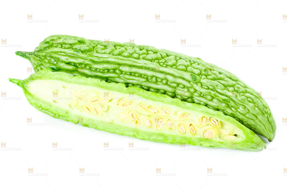 白底上的苦瓜