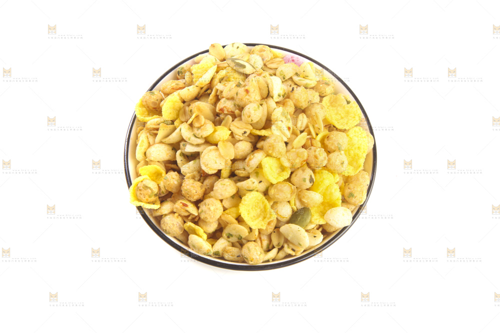 白底上的谷物麦片