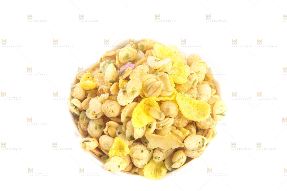 白底上的谷物麦片