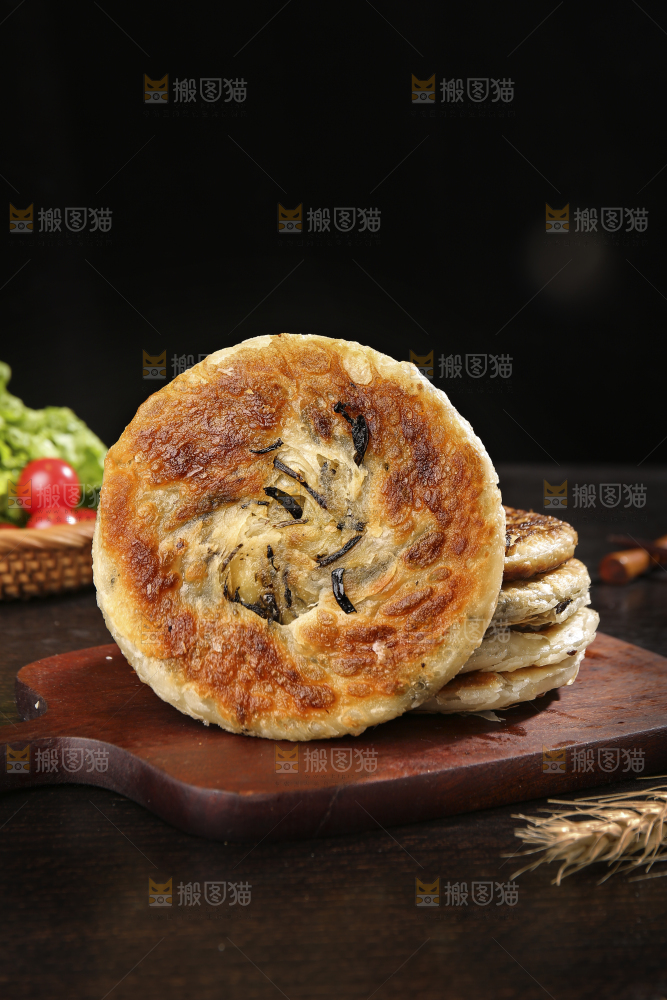 深底上的梅干菜饼