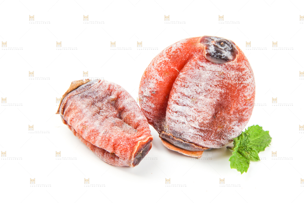 白底上放着吊柿饼
