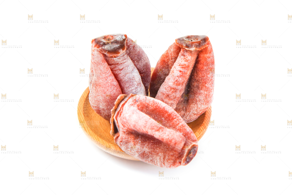 白底上放着吊柿饼
