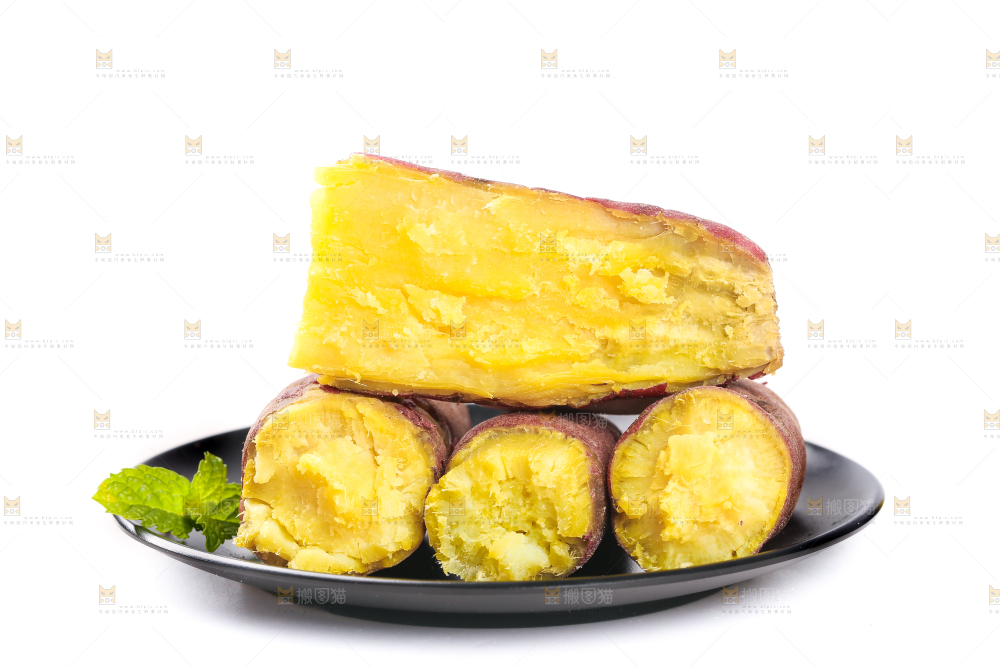 白底上的板栗红薯