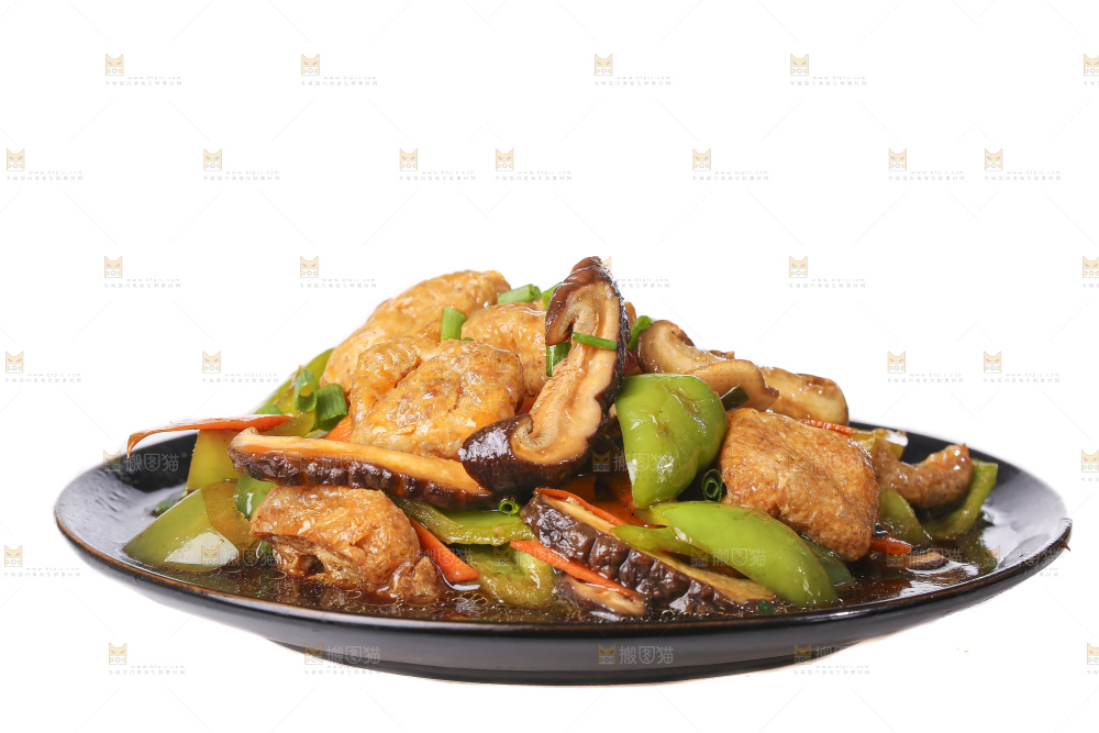 白底上的炒豆泡