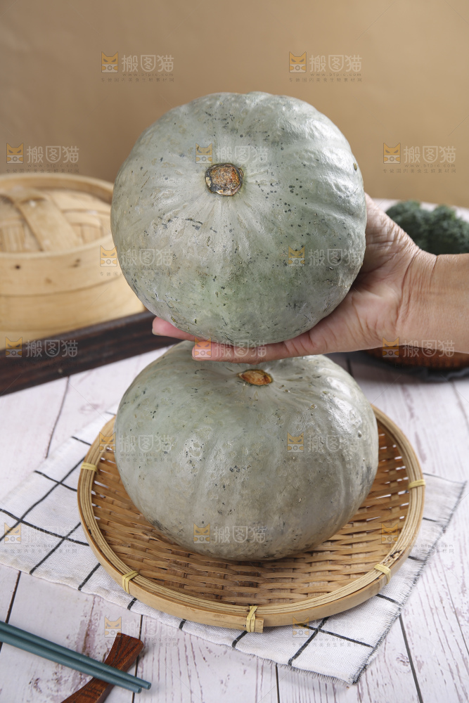 浅底上的银栗南瓜