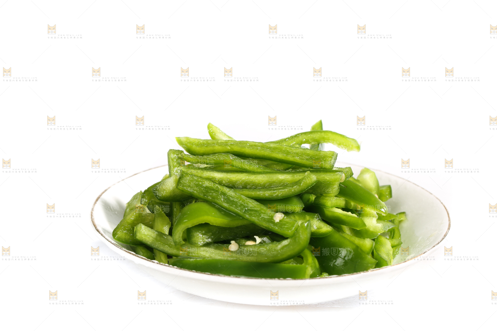 白底上的青椒