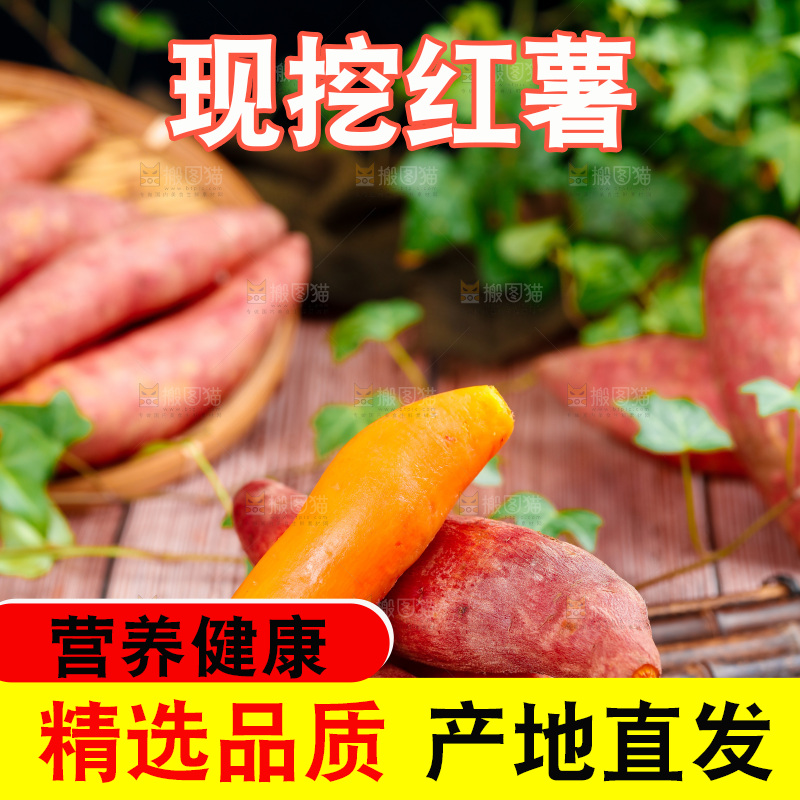 竹底上放着一堆板栗红蜜薯