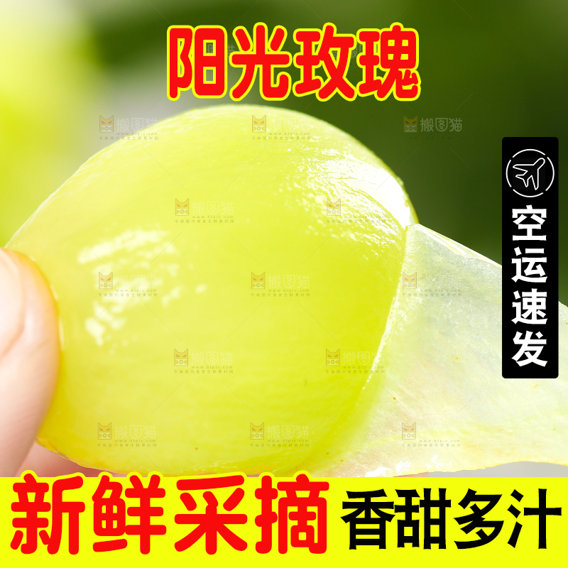 手上拿着无籽青提