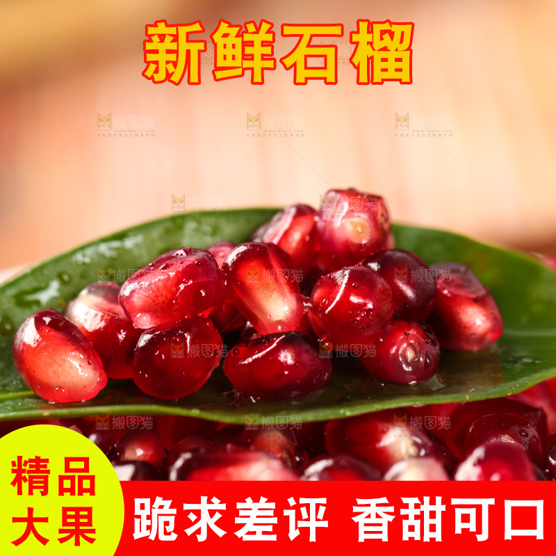 叶子上的石榴籽