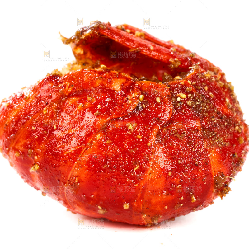 白底上的虾尾
